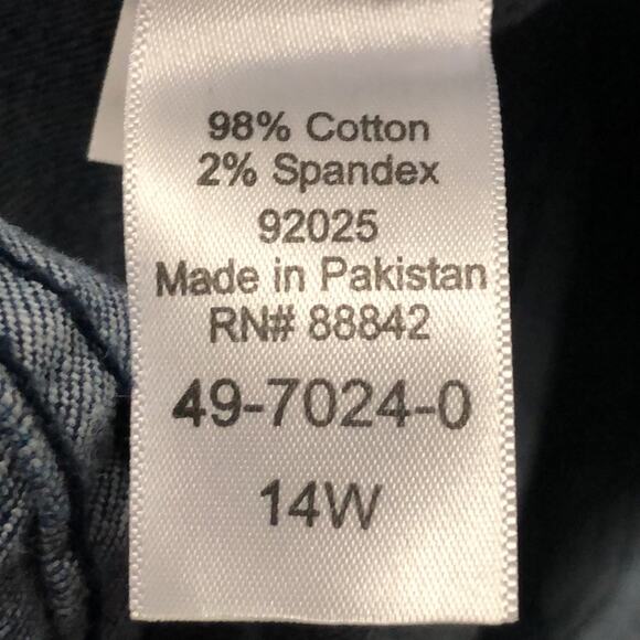 Denim 24/7 Embroidered Jeans Size 14W - Picture 11 of 13